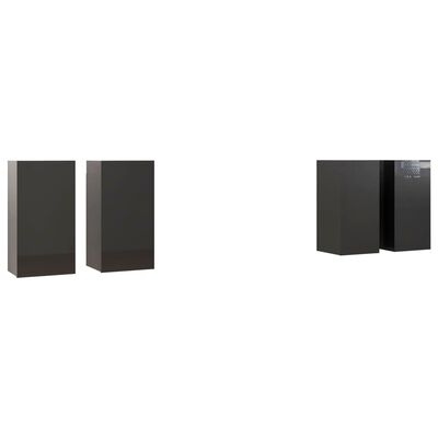 vidaXL TV Cabinets 4 pcs High Gloss Grey 30.5x30x60 cm Engineered Wood