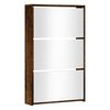 vidaXL Shoe Cabinet with Mirror 3-Layer Smoked Oak 63x17x102.5 cm