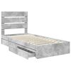 vidaXL Storage Bed Concrete Grey 75 x 190 cm Engineered Wood