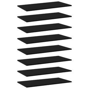 vidaXL Bookshelf Boards 8 pcs Black 80x40x1,5 cm Engineered Wood