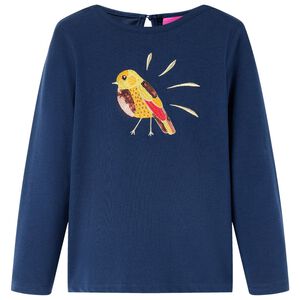 vidaXL Kids' T-shirt with Long Sleeves Navy Blue 92