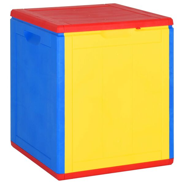 vidaXL Garden Storage Box Colouful PP Rattan 90 L