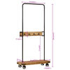 vidaXL Clothes Rack with Wheels 90x35x190 cm Solid Wood Mango and Iron