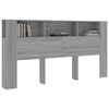 vidaXL Headboard Cabinet Grey Sonoma 200x18.5x104.5 cm