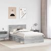 vidaXL Bed Frame Grey Sonoma 120 x 200 cm Solid Pine Wood