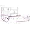 vidaXL Bed Frame without Mattress Black Solid Wood Pine 140x190 cm