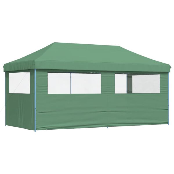 vidaXL Foldable Party Tent Pop-Up with 3 Sidewalls Green