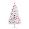 vidaXL Artificial Hinged Christmas Tree White 180 cm PVC and Steel