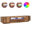 vidaXL TV Cabinet with LED Lights Old Wood 200x35x40 cm Engineered Wood