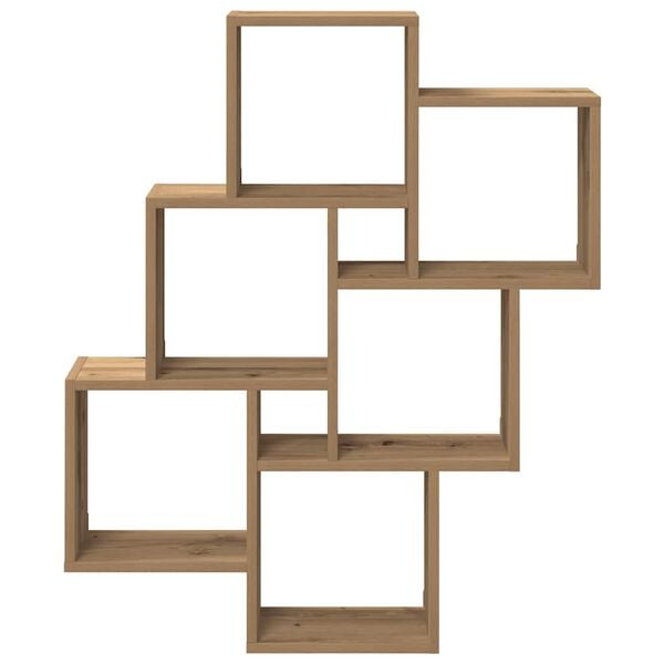 vidaXL Wall Cube Shelf Artisan Oak 78x15x93 cm Engineered Wood