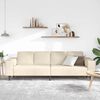vidaXL Fabric Sofa with Cushion Cream 208 cm Corduroy fabric