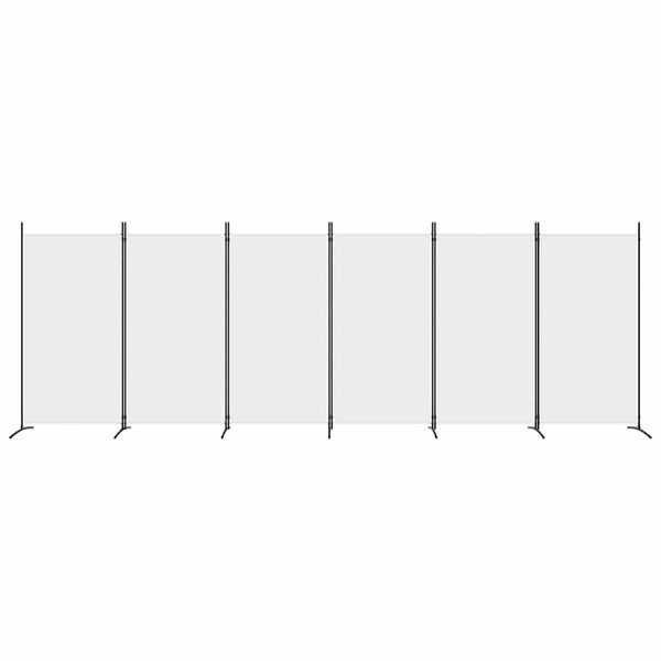 vidaXL 6-Panel Room Divider White 520x180 cm Fabric
