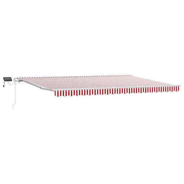 vidaXL Retractable Awning Red and White 500 x 350 cm Fabric and Steel