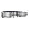 vidaXL Outdoor Dog Kennel with Roof Steel 11.26 m&sup2;