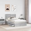 vidaXL Bed Frame with Drawer Grey Sonoma 120 x 190 cm Engineer Wood