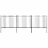 vidaXL Garden Fence with Spear Top Steel 537x150 cm Black