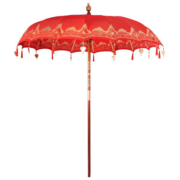 vidaXL Balinese Parasol Red 215 x 215 x 260 cm Cotton and Wood