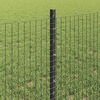 vidaXL Fence with Post Grey 0.6 x 50 m Steel and PVC