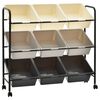 vidaXL 9-Basket Toy Storage Trolley Ombre Plastic