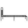 vidaXL Metal Bed Frame without Mattress with Headboard Black 90x190cm