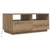 vidaXL Coffee Table with LED Lights Artisan Oak 90x49x40 cm