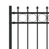 vidaXL Spike Ring Fence Black 200 x 200 cm Powder-Coated Steel