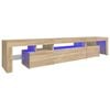 vidaXL TV Cabinet with LED Lights Sonoma Oak 215x36,5x40 cm