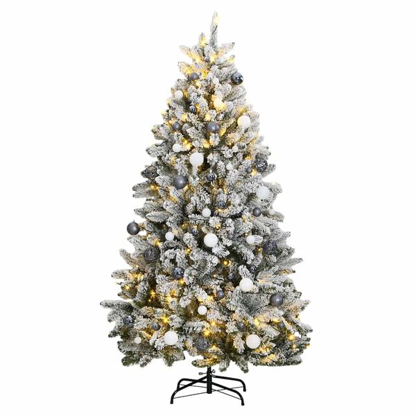 vidaXL Artificial Hinged Christmas Tree 300 LEDs & Ball Set 270 cm