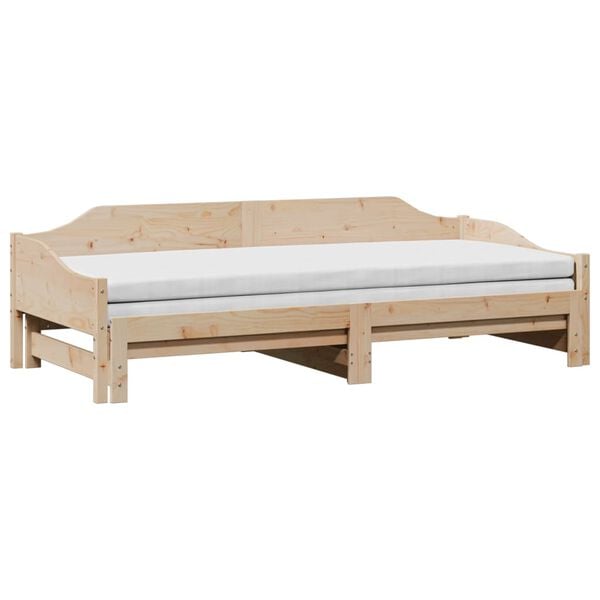 vidaXL Daybed with Trundle without Mattress 90x200 cm Solid Wood