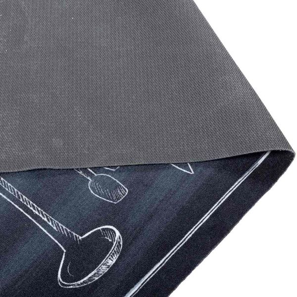 vidaXL Kitchen Rug Black 150 x 45 cm Velvet