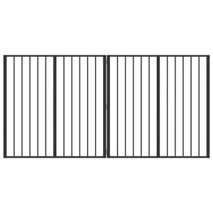 vidaXL Dog Gate 2 pcs Black 100 x 100 cm Galvanised Steel