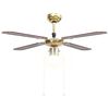 vidaXL Ceiling Fan with Light 106 cm Brown