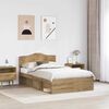vidaXL Bed Frame Artisian Oak 120 x 190 cm Solid Pine Wood