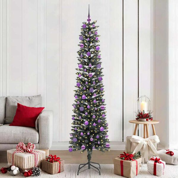 vidaXL Artificial Christmas Tree with 300 LEDs with Stand Green 210 cm