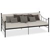 vidaXL DayBed Frame without Mattress Black Metal 90x200 cm