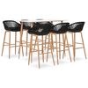 vidaXL 7 Piece Bar Set White and Black