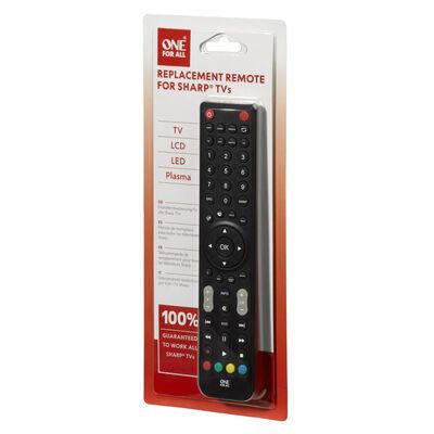 One For All TV Replacement Remote Control Sharp Black