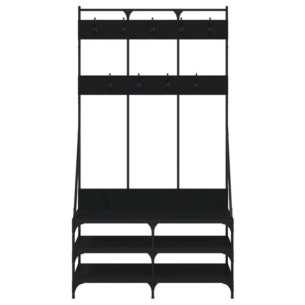 vidaXL Clothes Rack with Shoe Storage Black 100x40x184 cm