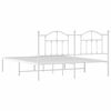 vidaXL Metal Bed Frame without Mattress with Headboard White 160x200cm