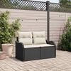 vidaXL Garden Sofa Black 121 x 62 x 69cm Poly Rattan