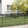 vidaXL Spike Ring Fence Black 200 x 130 cm Powder-Coated Steel