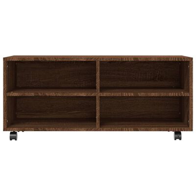 vidaXL TV Cabinet with Castors Brown Oak 90x35x35 cm Engineered Wood