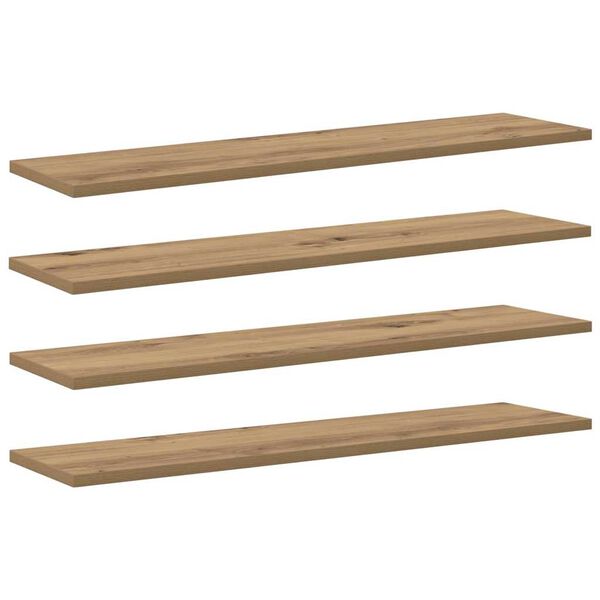 vidaXL Bookshelf Board 4 pcs Brown 80 x 20 x 1.5 cm Engineered Wood
