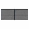 vidaXL Fence Panel 2 pcs 348 x 146 cm WPC and Aluminium Grey