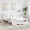 vidaXL Bed Frame with Headboard White 140 x 200 cm Engineered Wood