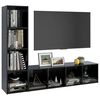 vidaXL TV Cabinets 2 pcs High Gloss Black 142.5x35x36.5 cm Engineered Wood