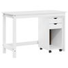 vidaXL Desk Cabinet Set 2 pcs White Solid Pine Wood