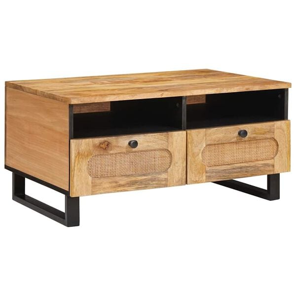 vidaXL Coffee Table Artisan Oak 80 x 54 x 40 cm Solid Mango Wood