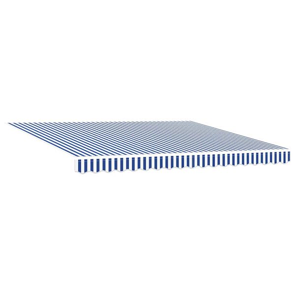vidaXL Retractable Awning Manual Blue and White 400 x 300 cm