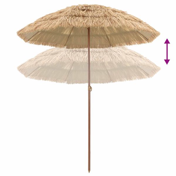 vidaXL Beach Parasol Natural 160 x 160 x 196 cm Polyester and Steel